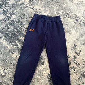 Under Armour Kids' Dark Blue Joggers with Orange Logo
